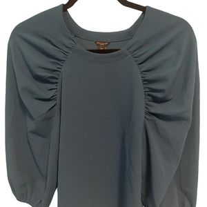 NEW Ann Taylor Petite Teal Blouse with Puffy Sleeves (Great for the office!)